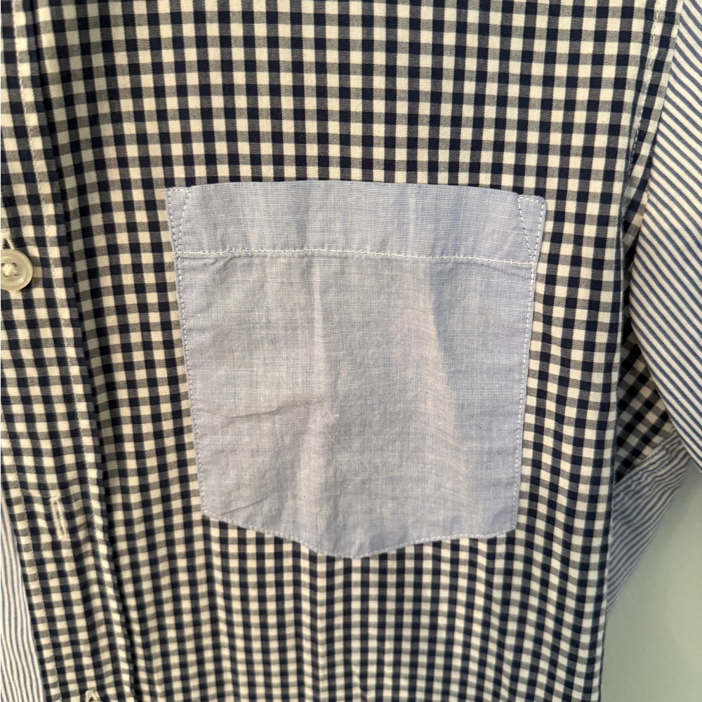 J. Crew Patchwork Button Down Shirt Men’s Mixed G… - image 3
